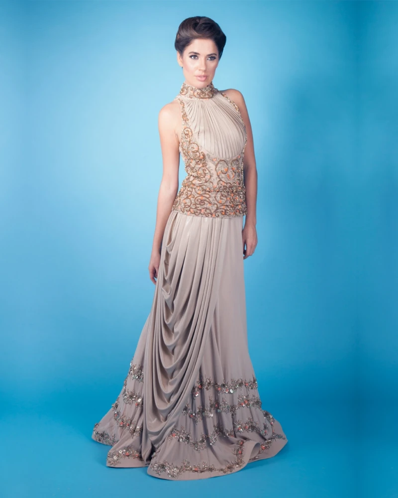 Mystical Shimmer Gold Corset Gown